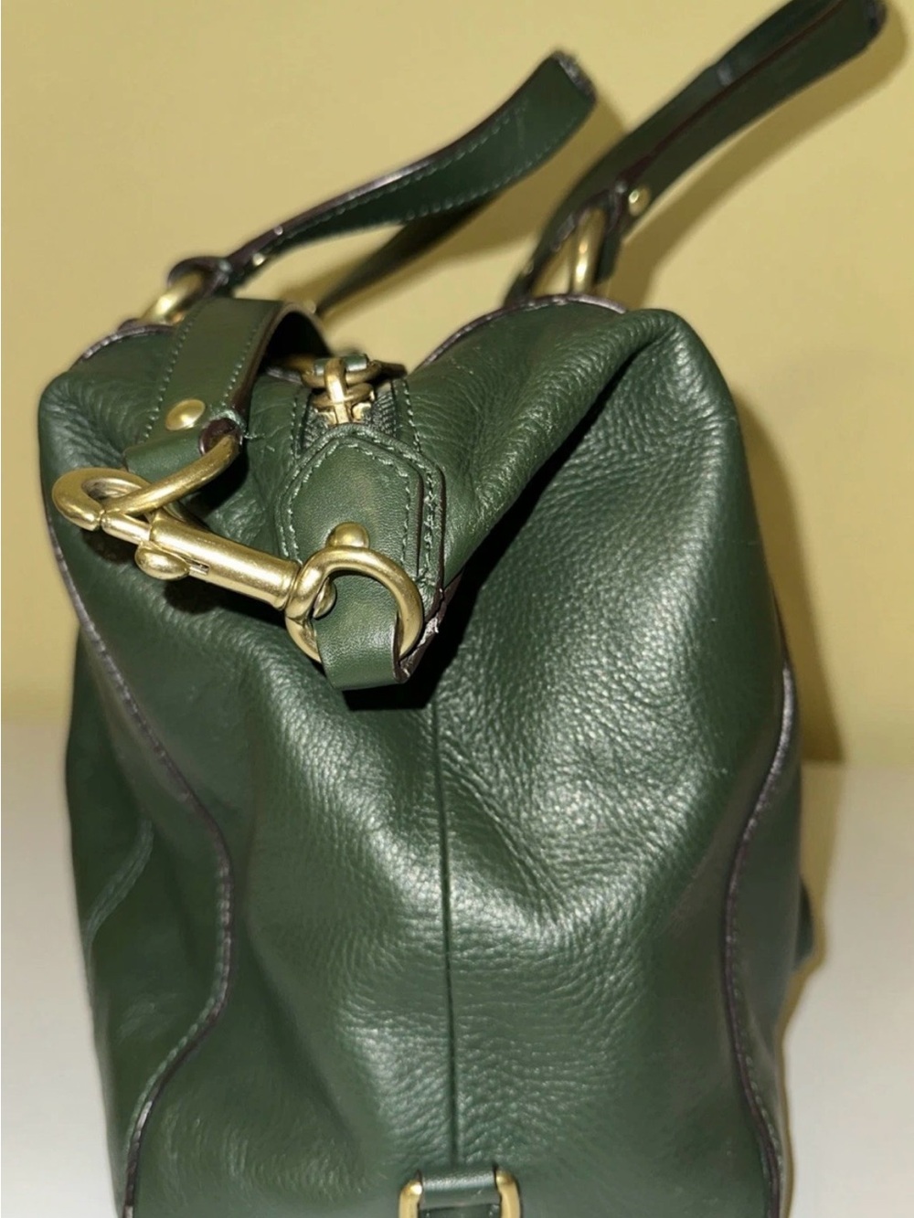 Coach Campbell Forest Green Buttery Leather Purse Satchel Handbag Very Good Cond - Picture 4 of 14